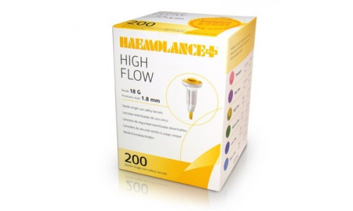Автоматический ланцет HAEMOLANCE Plus HIGH FLOW с кнопкой 18G 